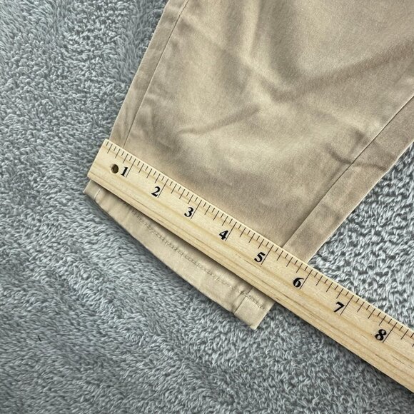Chaps Womens Khaki Trouser Pants Size 4 Cotton Blend Slim Fit a1075 - Picture 9 of 10